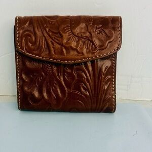 PATRICIA NASH Wallet Reiti Bi-Fold Tooled Brown Leather RFID Cognac
